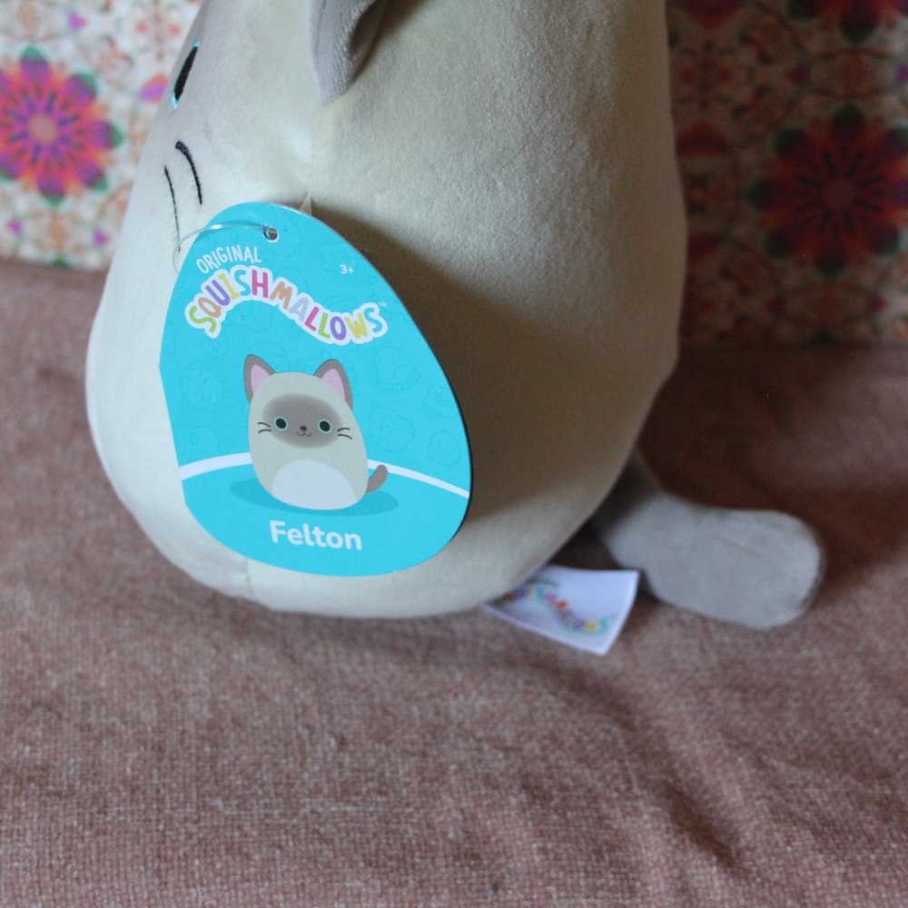 NWOT 7” Felton the Grey Siamese Cat Squishmallow - Picture 9 of 9